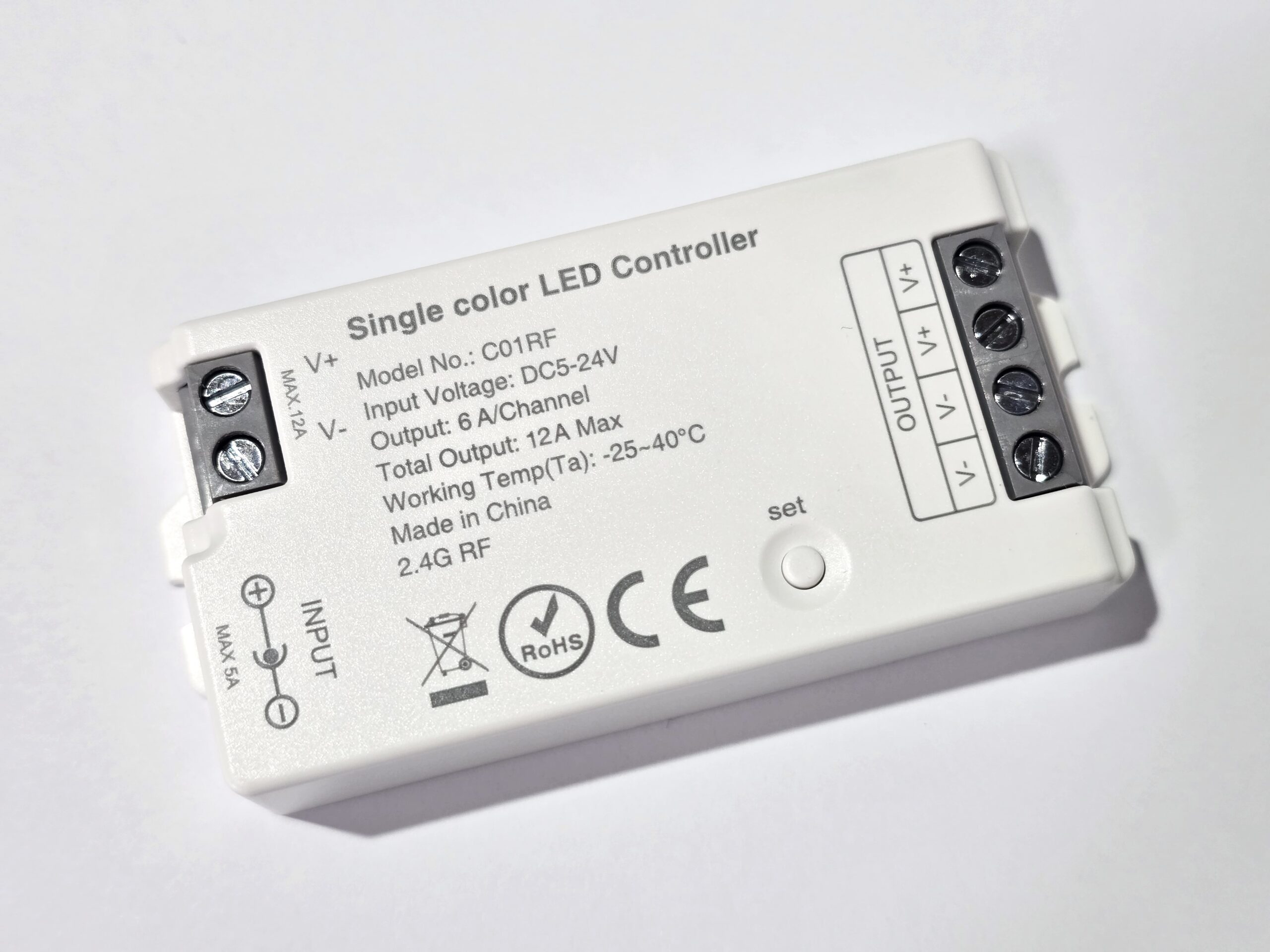 Magnetic LED Remote Control KIT RC07RF White 2.4GHz 5-24V 12A - Image 3